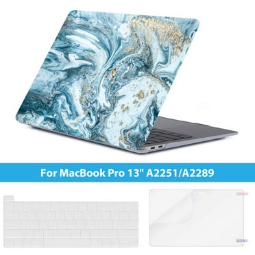 DTangLsm Rubberized Plastic Hard Shell Cover for Newest MacBook Pro 15 Case Model A1990 A1707 Triangle Marble 